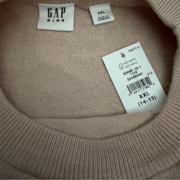 New Gap Kids Relaxed Peplum Sweater Color Dull Rose Size XXLarge - Picture 4 of 5